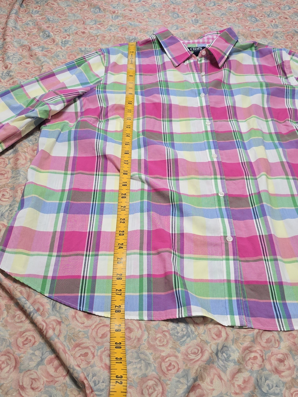Women's Pink Multi-Color Plaid Button-Up Shirt - Picture 4 of 9